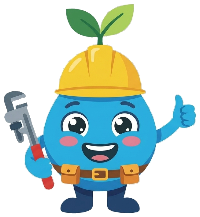 Gotín con casco y herramienta de trabajo